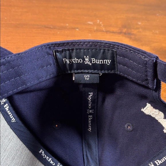 Psycho Bunny Dark Blue Cap Hat with Embroider Logo Man One Size Classic Fit - Picture 6 of 12